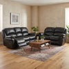 Farnham Black Leather Air Recliner Suite