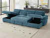 Hudson U Shape Sofa Bed in Blue