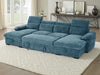 Hudson U Shape Sofa Bed in Blue