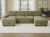 Hudson U Shape Sofa Bed in Green