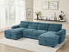 Hudson U Shape Sofa Bed in Blue
