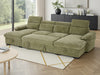 Hudson U Shape Sofa Bed in Green