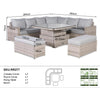 Rosie large equal corner rattan dining set