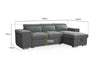 Grey Artemis Sofabed Universal Corner with Storage