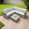 Penzance Beige Rattan Corner Sofa Set with Ice Bucket