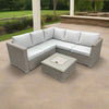 Penzance Beige Rattan Corner Sofa Set with Ice Bucket