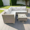 Penzance Beige Rattan Corner Sofa Set with Ice Bucket
