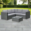 Penzance Grey Rattan Corner Sofa Set with Ice Bucket
