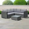 Penzance Grey Rattan Corner Sofa Set with Ice Bucket