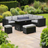 Hampshire Rising Firepit Dining Set in Black
