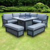 Cheshire Aluminium Firepit Dining Set in Grey