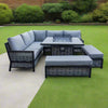 Cheshire Aluminium Firepit Dining Set in Grey