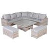 Rosie large equal corner rattan dining set
