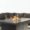 Stunning Aluminium Outdoor Fire Pit Set with Luxurious deep grey charcoal cushions and FREE rain cover