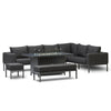 Stunning Aluminium Outdoor Fire Pit Set with Luxurious deep grey charcoal cushions and FREE rain cover