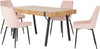 Treviso Oak Effect Dining Table with Baby Pink Velvet Chairs