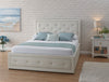 WHITE SINGLE FAUX LEATHER OTTOMAN BED HOLLYWOOD