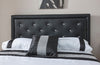 BLACK FAUX LEATHER DOUBLE OTTOMAN BED HOLLYWOOD