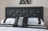 BLACK KING SIZE FAUX LEATHER OTTOMAN BED