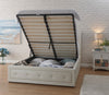 WHITE SINGLE FAUX LEATHER OTTOMAN BED HOLLYWOOD