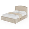 MADRID DOUBLE OTTOMAN BED NATURAL LIMED OAK WITH FABRIC HEADBOARD