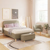 FLORENCE DOUBLE BOUCLE OTTOMAN BED NATURAL MUSHROOM