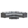 Luxury Rattan Corner Sofa in Grey available from Not Just Beds