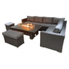 Grey Rattan Dining Set with Fire Pit available from Not Just Beds