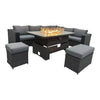 Grey Rattan Dining Set with Fire Pit available from Not Just Beds