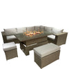 Natural Rattan Dining Set with Fire Pit available from Not Just Beds